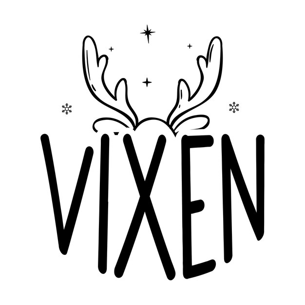 Diseño svg de reindeer vixen de navidad