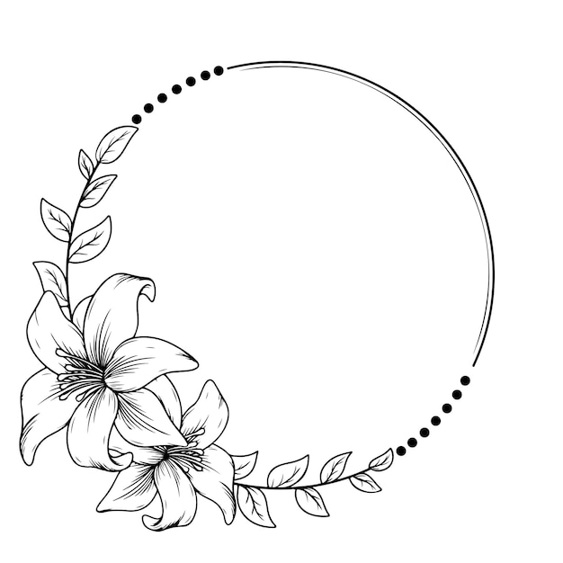 diseño de t-shirt y tatuaje en blanco y negro dibujado a mano grabado ornamento marco de círculo vector