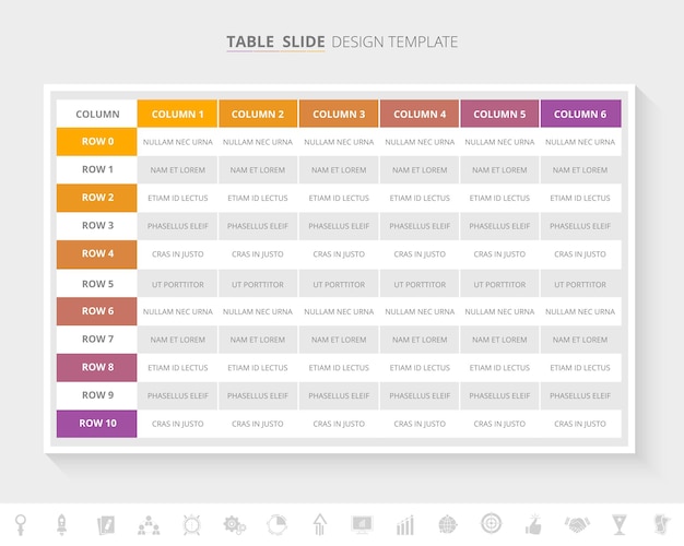 Vector diseño de tabla de infografía