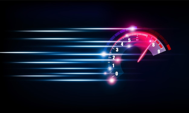 Diseño del tablero de instrumentos automático del acelerómetro Tecnología abstracta del velocímetro