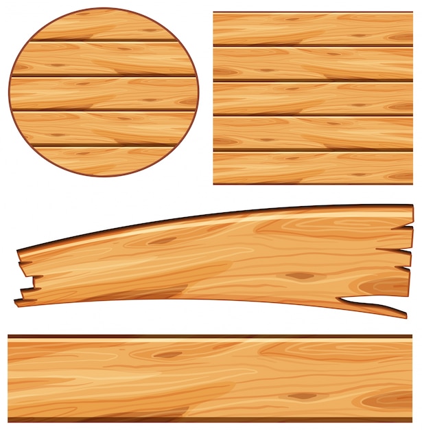 Diseño de tablero con tablero de madera en diferentes formas