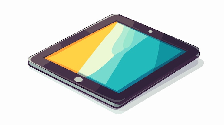 Vector diseño de tableta aislada vectorial de dibujos animados moderna en stock
