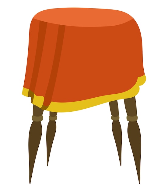 Diseño de taburete real con ropa en la parte superior Ilustración vectorial de sillas vintage