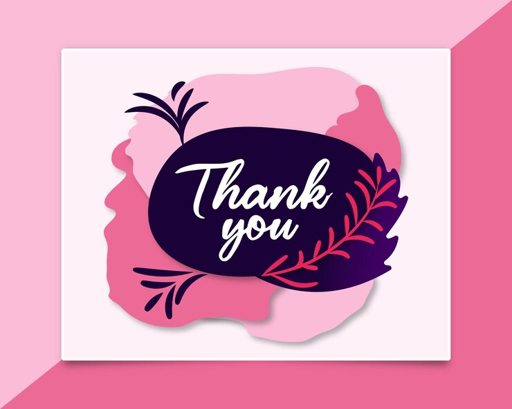 Vector diseño de tarjeta de agradecimiento vectorial con letras 039thank you039 y fondo floral ondulado