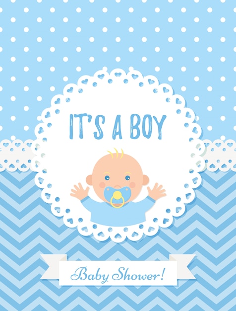 Diseño de tarjeta de baby shower.