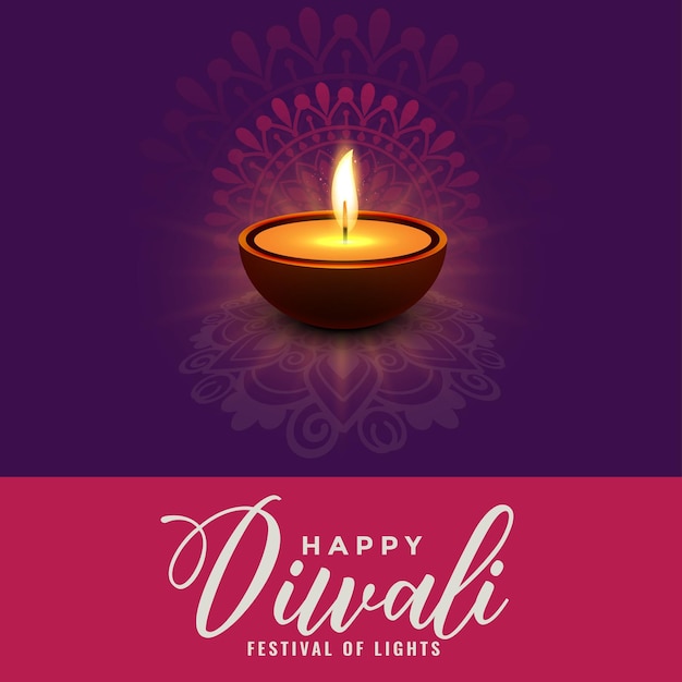 Diseño de tarjeta de celebración de Diwali.