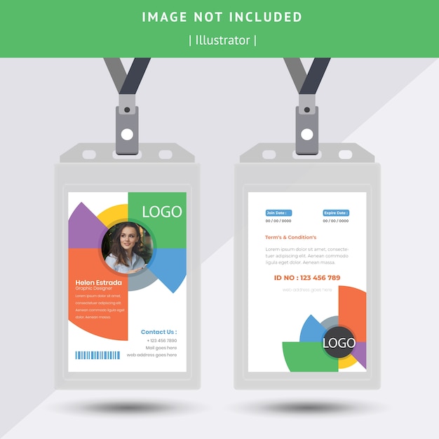 Diseño de tarjeta de círculo colorido Id