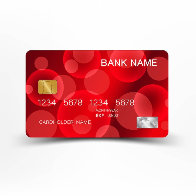 Vector diseño de tarjeta de crédito roja.