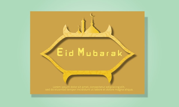 Vector diseño de tarjeta de eid mubarak