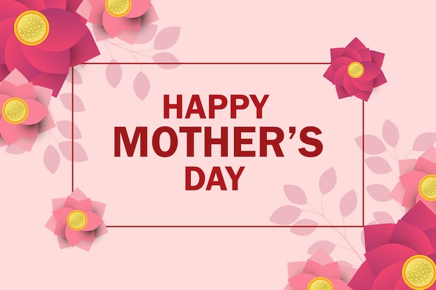 Diseño de tarjeta de felicitación del día de la madre estilo flor
