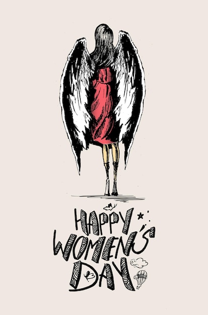 Diseño de tarjeta de felicitación del día de la mujer.