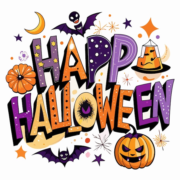 Diseño de tarjeta de felicitación de feliz Halloween