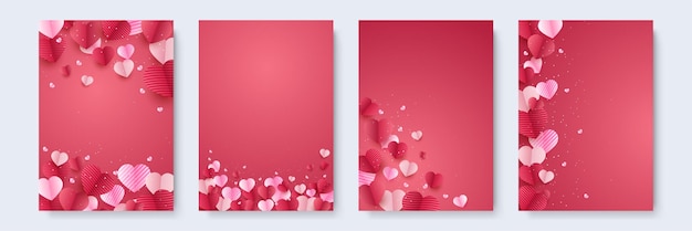 Diseño de tarjeta de felicitación con forma de corazón decoración abstracta para días especiales día de la madre san valentín