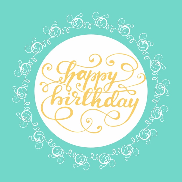 Diseño de tarjeta de felicitación con letras feliz cumpleaños. Ilustración vectorial