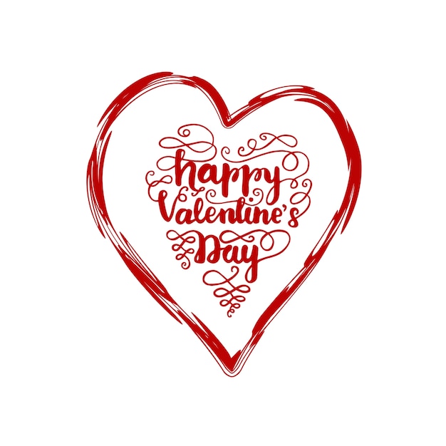 Diseño de tarjeta de felicitación con letras feliz día de san valentín. ilustración vectorial