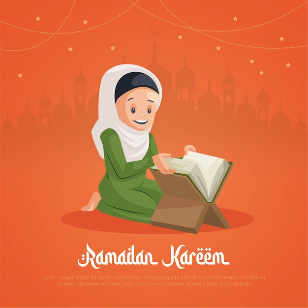 Diseño de tarjeta de felicitación de ramadán kareem