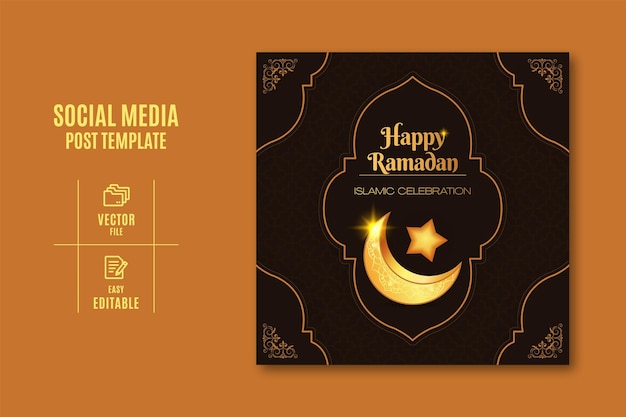 Diseño de tarjeta de felicitación Vector Ramadan Kareem con fondo islámico