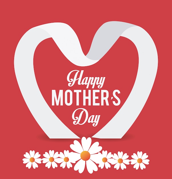 Diseño de tarjeta de feliz día de la madre.