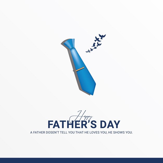 Diseño de tarjeta de feliz día del padre con corbata realista creativa vector gratuito