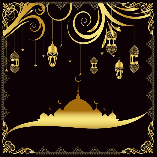 Diseño de la tarjeta del festival de Eid ul fitr mubarak