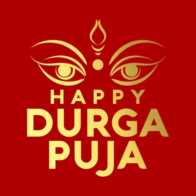 Diseño de tarjeta del festival feliz durga puja festival hindú diseño subha navratri