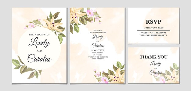 Vector diseño de tarjeta floral acuarela