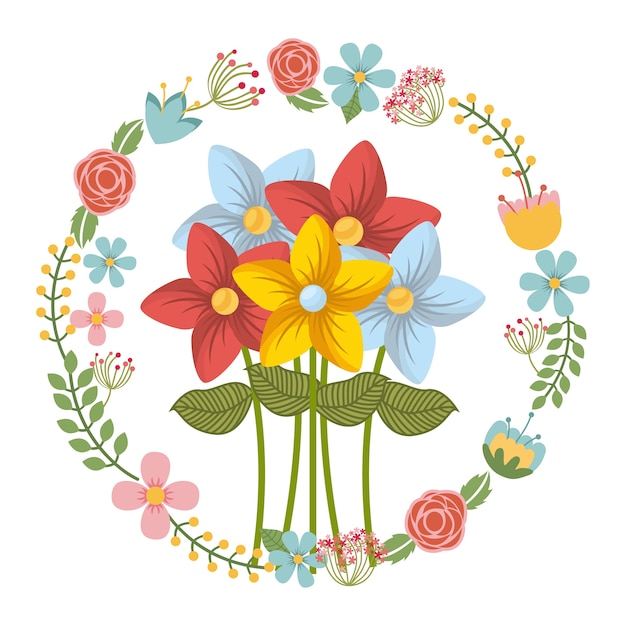 Vector diseño de tarjeta de flores