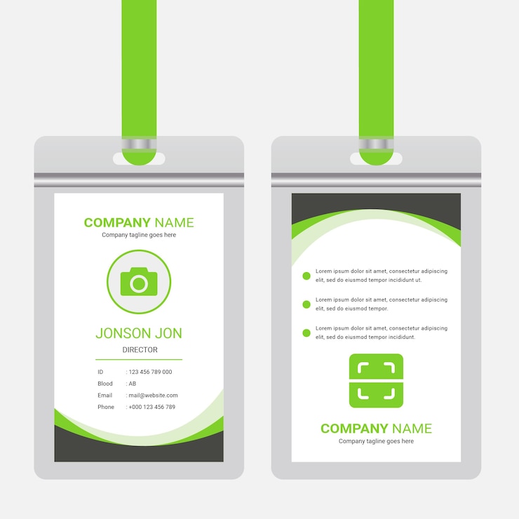 Diseño de tarjeta iD oficial corporativa. Plantilla de diseño de tarjeta de identidad empresarial profesional