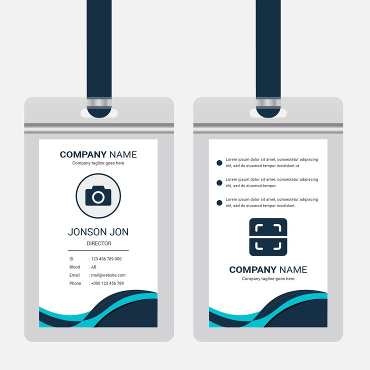 Diseño de tarjeta iD oficial corporativa. Plantilla de diseño de tarjeta de identidad empresarial profesional