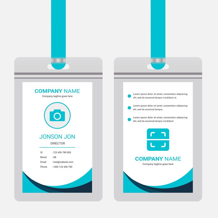 Diseño de tarjeta iD oficial corporativa. Plantilla de diseño de tarjeta de identidad empresarial profesional