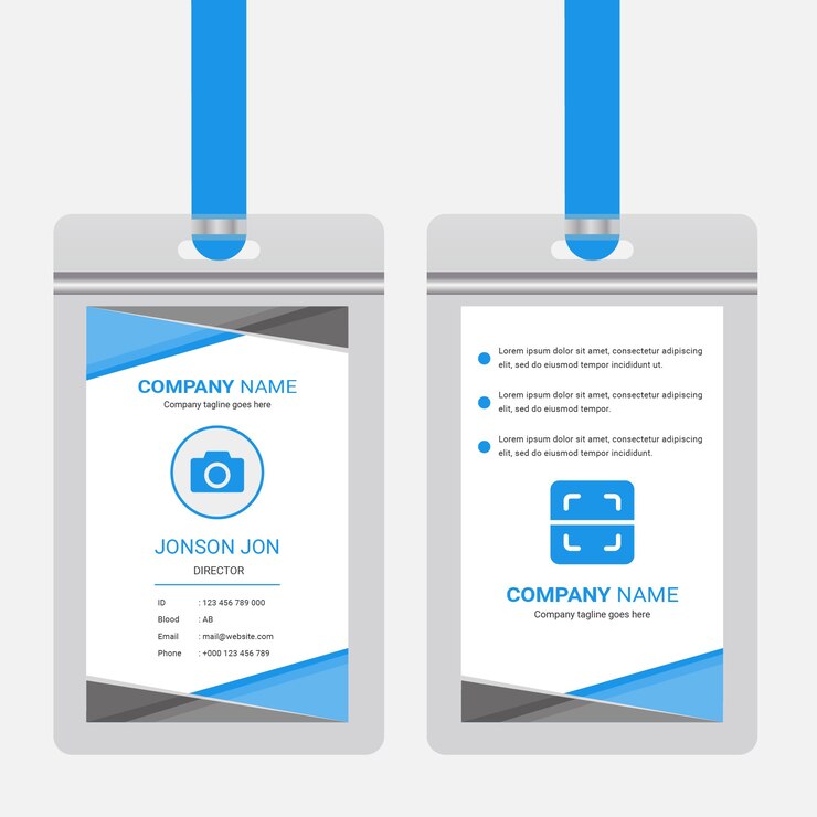 Diseño de tarjeta iD oficial corporativa. Plantilla de diseño de tarjeta de identidad empresarial profesional