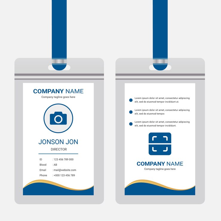 Diseño de tarjeta iD oficial corporativa. Plantilla de diseño de tarjeta de identidad empresarial profesional