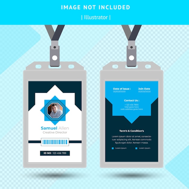 Diseño de tarjeta de identificación azul