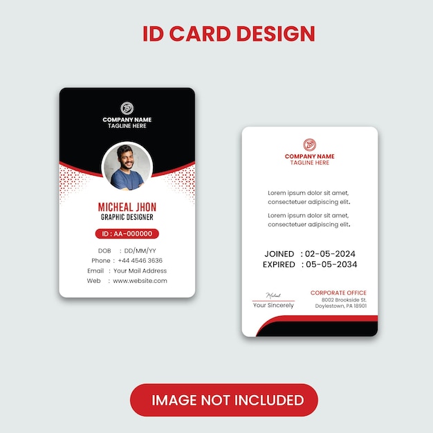 Diseño de tarjeta de identificación corporativa
