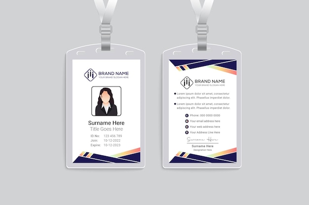 Diseño de tarjeta de identificación corporativa