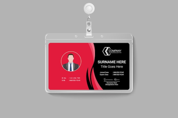 Vector diseño de tarjeta de identificación creativa única profesional corporativa