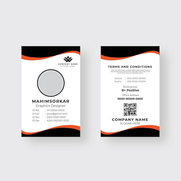 diseño de tarjeta de identificación de empleado
