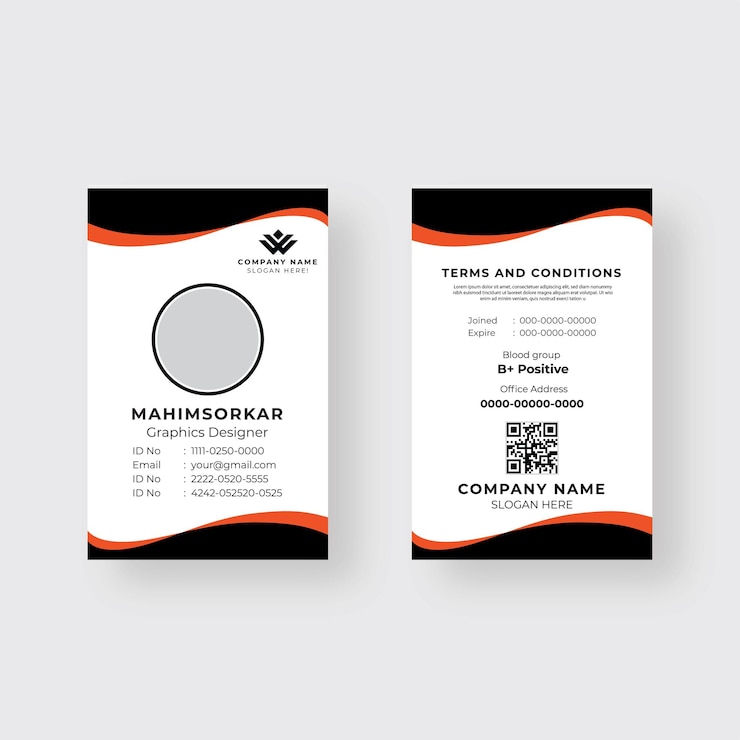 diseño de tarjeta de identificación de empleado