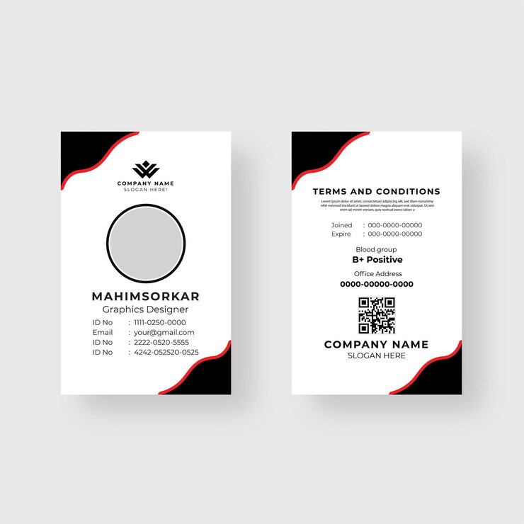 diseño de tarjeta de identificación de empleado