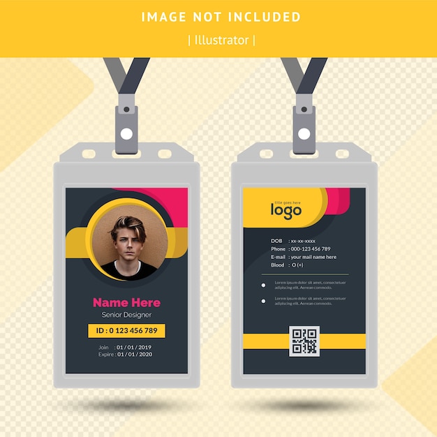 Diseño de tarjeta de identificación de estilo oscuro