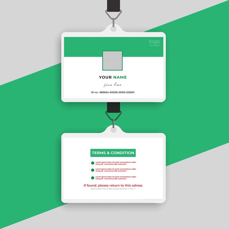 Diseño de tarjeta de identificación horizontal