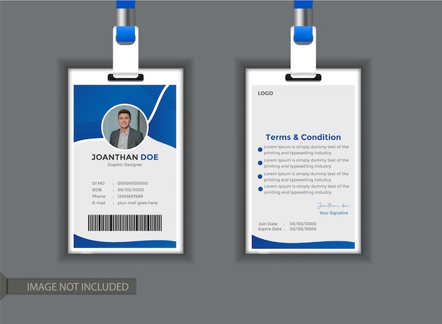 diseño de tarjeta de identificación roja y blanca