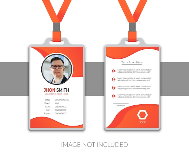 Diseño de tarjeta de identificación vectorial moderno Plantilla de tarjeta de identificación comercial abstracta con imagen Tarjeta de identificación vectorial única