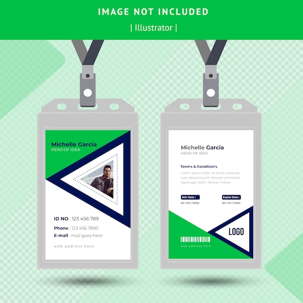 Diseño de tarjeta de identificación verde