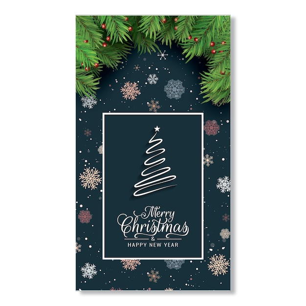 Diseño de tarjeta de ilustraciones de Navidad y feliz año nuevo