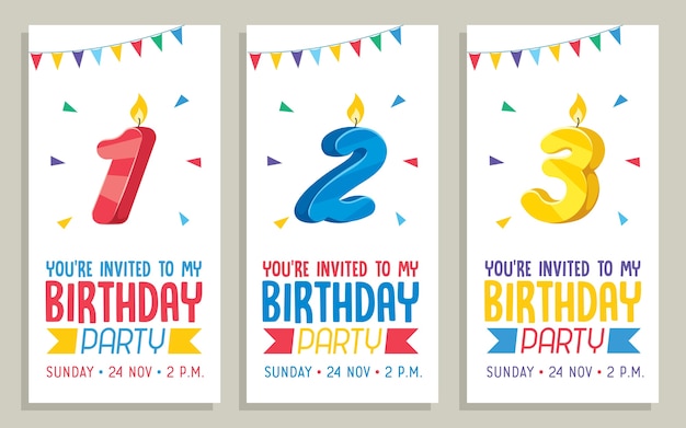 Diseño de tarjeta de invitación Birhday