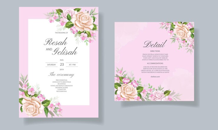 Diseño de tarjeta de invitación de boda elegante