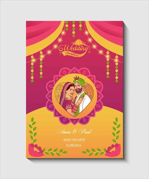 Diseño de tarjeta de invitación de boda de lujo