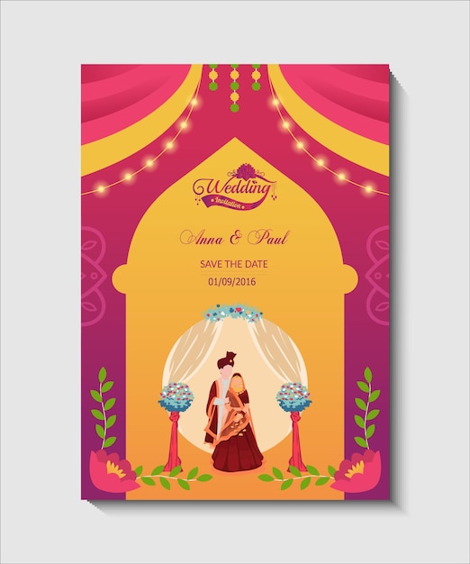 Diseño de tarjeta de invitación de boda de lujo