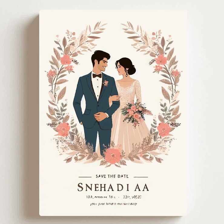 Diseño de tarjeta de invitación de boda